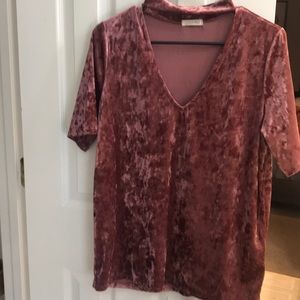 Blush pink velvet top